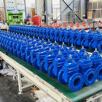 Vanne à vanne d'eau souterraine DN500-DN1200 en fonte Cale à tige non montante Cale en fonte ductile Étanchéité souple Manuel à bride