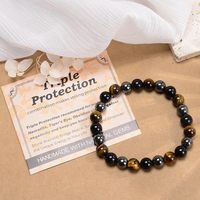 Bracelet de protection triple en pierres naturelles (Onyx, Œil de tigre, Hématite) – Perles de 4mm, 6mm, 8mm, 10mm – Bijou perlé tendance