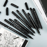 Mobee P-625E Lot de 10 Marqueurs Fineliners Non Toxiques pour Écriture Fluide, Idéal pour le Lettering et le Dessin d'Art, Stylos de Calligraphie Qualité Usine