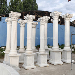 Biệt thự ngoài trời xây dựng trang trí nội thất Tay Chạm Khắc <span class=keywords><strong>Roman</strong></span> trụ cột cột bằng đá cẩm thạch trắng đá cột - Product Image 1