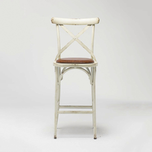 Blanc rouge noir en acier peinture croix dossier tabouret coussin <span class=keywords><strong>d</strong></span>'assise comptoir tabouret maison tabouret en métal - Product Image 2