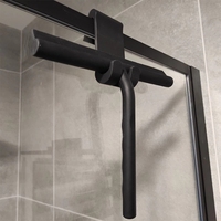 Raclette de douche, grattoir pour nettoyer le verre, essuie-glace, support mural, nettoyage des sols, des fenêtres, des murs, des miroirs avec poignée