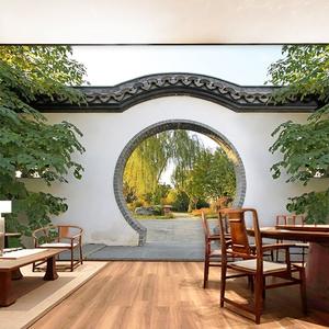 Papier peint de bâtiment antique Jardin Avant-toit Cour Arche Clôture Salon de thé Hot <span class=keywords><strong>Pot</strong></span> Restaurant Papier peint - Product Image 4