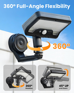 Modern Black Motion <b>Sensor</b> Wall Sconce Small Exterior <b>Battery</b> Powered <b>Light</b> Outdoor Portable Wireless Hotel Solar Wall Lamp - Product Image 2