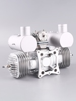 Moteur à essence pour avion modèle réduit DLE170, bicylindre, 170 cm³ de cylindrée, deux temps, échappement latéral, refroidissement naturel par air, démarrage manuel