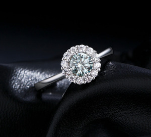 S925 Sterling Silver Ocean Blue Zircon Sunflower Halo <b>Ring</b> 2026 Viral Luxury Engagement Silver Fashion Finger <b>Ring</b> - Product Image 4
