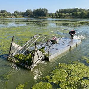 Top Rated 304 Stainless Steel Aquatic Harvester With 1.2m Deep Cutting 7.5HP Gasoline Engine &amp; Gear <strong>Lake</strong> Cleaning Boat - Product Image 2