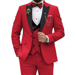 Giacca da uomo con un bottone completo da uomo matrimonio sposo tre pezzi con risvolto Slim europa e abito Casual formale degli stati uniti - Product Image 4