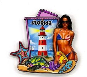 Imán de nevera de MDF para recuerdo de viaje, decoración del hogar, personalizado, con diseño de mariposa y tortuga, estilo oceánico de Florida, Fengyi - Product Image 6