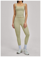 Ensemble deux pièces pour femmes en nylon + élasthanne brossé, logo personnalisable, vêtements de yoga pour femmes, vêtements de sport, vêtements d'extérieur, respirant