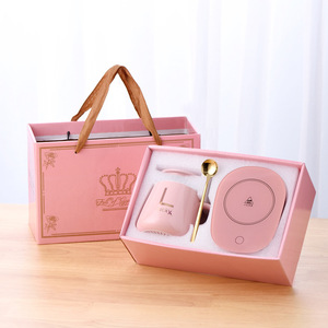 Commercio all'ingrosso su misura colorato controllo della temperatura auto riscaldamento 55 gradi termostato tazza di caffè in ceramica tazza <span class=keywords><strong>con</strong></span> USB più caldo - Product Image 1