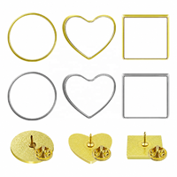 Badges métalliques vierges en aluminium pour sublimation, forme cœur et carré, pour impression par transfert thermique, articles artisanaux personnalisés faits à la main