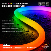 Tube néon LED flexible à 360 degrés, adressable RGBIC, pixels intelligents, acrylique rectangulaire, IP67, étanche, bande lumineuse décorative pour bar
