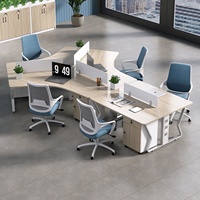 BGZ-237X Bureau de personnel multi-postes, table de travail créative, mobilier de bureau moderne et simple pour employés, forme irrégulière