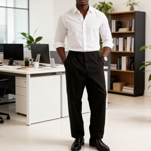 <span class=keywords><strong>Pantaloni</strong></span> <span class=keywords><strong>Eleganti</strong></span> da Uomo OEM Personalizzati, Slim Fit Estivi, Classici Vintage in Cotone con Chiusura a Zip, Gamba Dritta, <span class=keywords><strong>Pantaloni</strong></span> Formali da Completo - Product Image 3