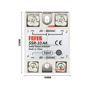 Módulo de Relé de Estado Sólido Monofásico SSR-10AA/25/40AA-H 24-380VAC/90-480VAC, Control de CA - Product Image 2