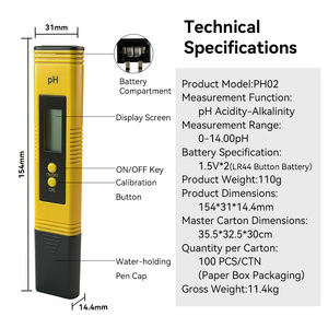 เครื่องวัดค่า pH แบบพกพาความแม่นยำสูง, เครื่องทดสอบคุณภาพน้ำดื่มแบบดิจิตอลราคาถูกจากโรงงานโดยตรง - Product Image 4