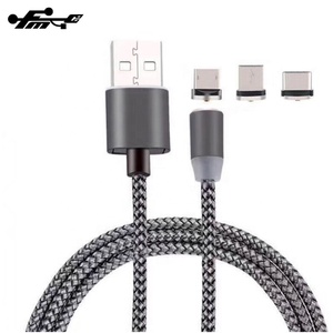 Chargeur de câble USB 2.4A magnétique en nylon tressé câble de charge USB 2019 pour Android PVC Standard Mix vente en gros 3 en 1 pour <span class=keywords><strong>Iphone</strong></span> - Product Image 3
