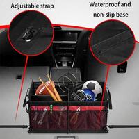 Organisateur de coffre de voiture grande capacité, boîte de rangement multi-compartiments en Oxford 600D