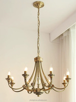 Lustre de style américain, lustre en cristal avec base en cuivre, pour salon, salle à manger, hôtel, personnalisable.