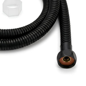 Tuyau de douche en acier inoxydable noir mat de 2 m, tube intérieur EPDM 201SS, écrou en laiton, anti-pli 360°, tressage dense, vente en gros OEM - Product Image 2
