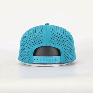 Gorra Personalizada OEM de 5 Paneles, Poliéster y Spandex, con Logotipo Bordado, Perforaciones Cortadas con Láser, Gorra Plana de Hip Hop, de Lujo, con Cierre a Presión - Product Image 5