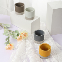 Conception fantaisie gros cylindre pas cher décoration de la maison ciment pots de bougie vides en vrac