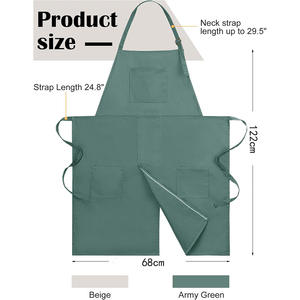 Tablier de poterie à couverture complète jambe fendue 100% tabliers de <span class=keywords><strong>potier</strong></span> en toile de coton avec poches pour femmes hommes - Product Image 5