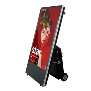 43" battery powered outdoor lcd display digital poster digital signage poster outdoor kiosk portable changeable digital poster