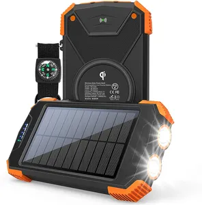 باور بانك يعمل بالطاقة الشمسية طراز A1 ذو سعة 20000 مللي أمبير في الساعة مع منفذ USB-A لاسلكي محمول مع بطارية خارجية بسعة 30000 مللي أمبير في الساعة
