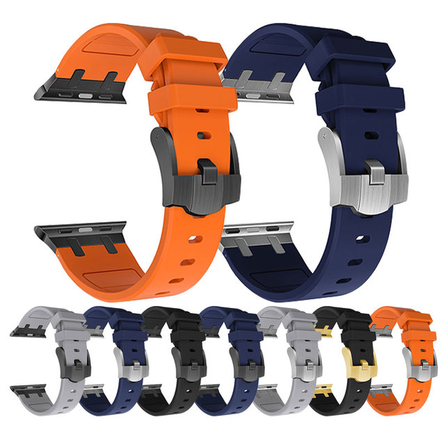 Sport Smart I Watch Band Series 38-49mm Silicone Watchband Replacement Luxury Rubber Strap for Apple Watch Band