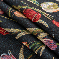 Linge de table en tissu jacquard à motifs floraux, nappe à franges à imprimé tulipes colorées pour table à manger rectangulaire, décoration de la maison