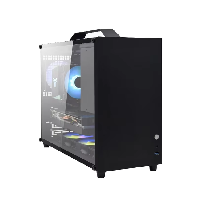 Zeromaster Aluminum Portable PC Case Micro ATX Mini ITX MATX Vertical Design Glass Side Panel for Gaming Computer Cases Towers