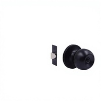 Ensemble de poignées de porte intérieures en acier inoxydable noir au design contemporain pour commodes, portes en bois et salles de bain