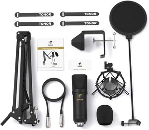 Équipement de Studio professionnel, Kit de <span class=keywords><strong>Microphone</strong></span> de jeu à condensateur tonomic ttonor TC20 XLR avec support, offre spéciale - Product Image 2
