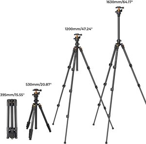 Trípode de cámara <span class=keywords><strong>K</strong></span> & <span class=keywords><strong>F</strong></span> Concept de 64 pulgadas/163cm, trípodes DSLR ligeros para viajes al aire libre O234A1 + - Product Image 2