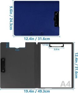 "2 gói" gấp clipboard <span class=keywords><strong>A4</strong></span> thư mục gấp chất kết dính bút container tập tin Bìa văn phòng Nguồn cung cấp màu trắng và màu xanh clipboard - Product Image 2