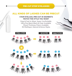 ขนตาปลอมแบบเป็นช่อสำเร็จรูป ขายส่ง ผลิตจากเส้นใย PBT ของเกาหลี ให้ลุคธรรมชาติ ฟูสวย สีดำ แถบใส แบบขนมิงค์ พร้อมแพ็คเกจแบบกำหนดเอง - Product Image 3