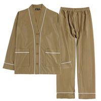 Albornoz de verano cómodo para mujer, diseño fino y fresco con mangas medianas para vacaciones, ropa de dormir de estilo Simple para otoño