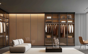 Armoire moderne de luxe, design éco-responsable, armoire en bois sur mesure, meubles de chambre à coucher, gain de place, charnières autoportantes - Product Image 2