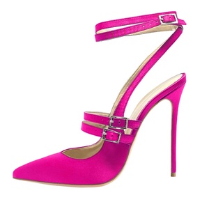 Sandales à talons aiguilles en satin pour femmes, à bout pointu, avec boucle, chaussures à talons, directement de l'usine - Product Image 1
