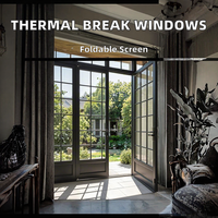 Ventanas Francesas de Aluminio con Rotura de Puente Térmico, Doble y Triple Acristalamiento, Antirrobo, para Apartamentos y Dormitorios