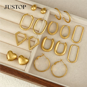 Pendientes de Aro con Forma de Corazón Vintage, Chapados en Oro de 18K, Acero Inoxidable, Impermeables, Hipoalergénicos, Joyería de Moda para Mujer - Product Image 4