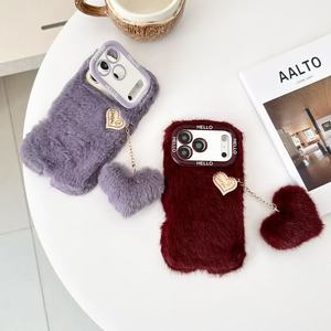 Fundas de Lujo Plegables 3D con Peluche Suave y Cálido para <span class=keywords><strong>iPhone</strong></span> 11 12 <span class=keywords><strong>13</strong></span> 14 15 16 17 18, Modelo 2026 - Product Image 3