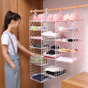 Wardrobe <b>Storage</b> Rack <b>Clothes</b> Organizer Multilayer Shelving Multifunctional Clothing <b>Storage</b> Basket Hangers - Product Image 1