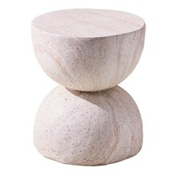 Table basse moderne en faux MgO raffiné et durable, légère, résistante aux intempéries, idéale pour l'extérieur et les hôtels