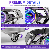 Cabine DJ portable avec écran LED couleur, barre lumineuse RVB et table console pour discothèque, bar, scène, événement, fête