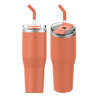 Logo personnalisé gravé au laser en acier inoxydable 32oz 40 oz mugs gobelet vierge avec sublimation avec couvercle en paille