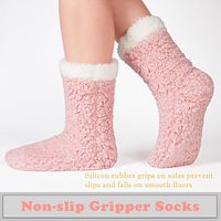Chaussettes d'hiver chaudes et épaisses en polaire sherpa antidérapantes, thermiques, pour femmes et unisexe, entièrement doublées en polaire sherpa, polyester, silicone