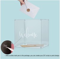 Boîte de rangement transparente en acrylique pour réception de mariage, impression personnalisée, pour mariage, anniversaire, baby shower
